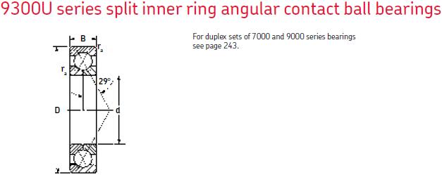 MRC9302-U角接觸球軸承圖紙